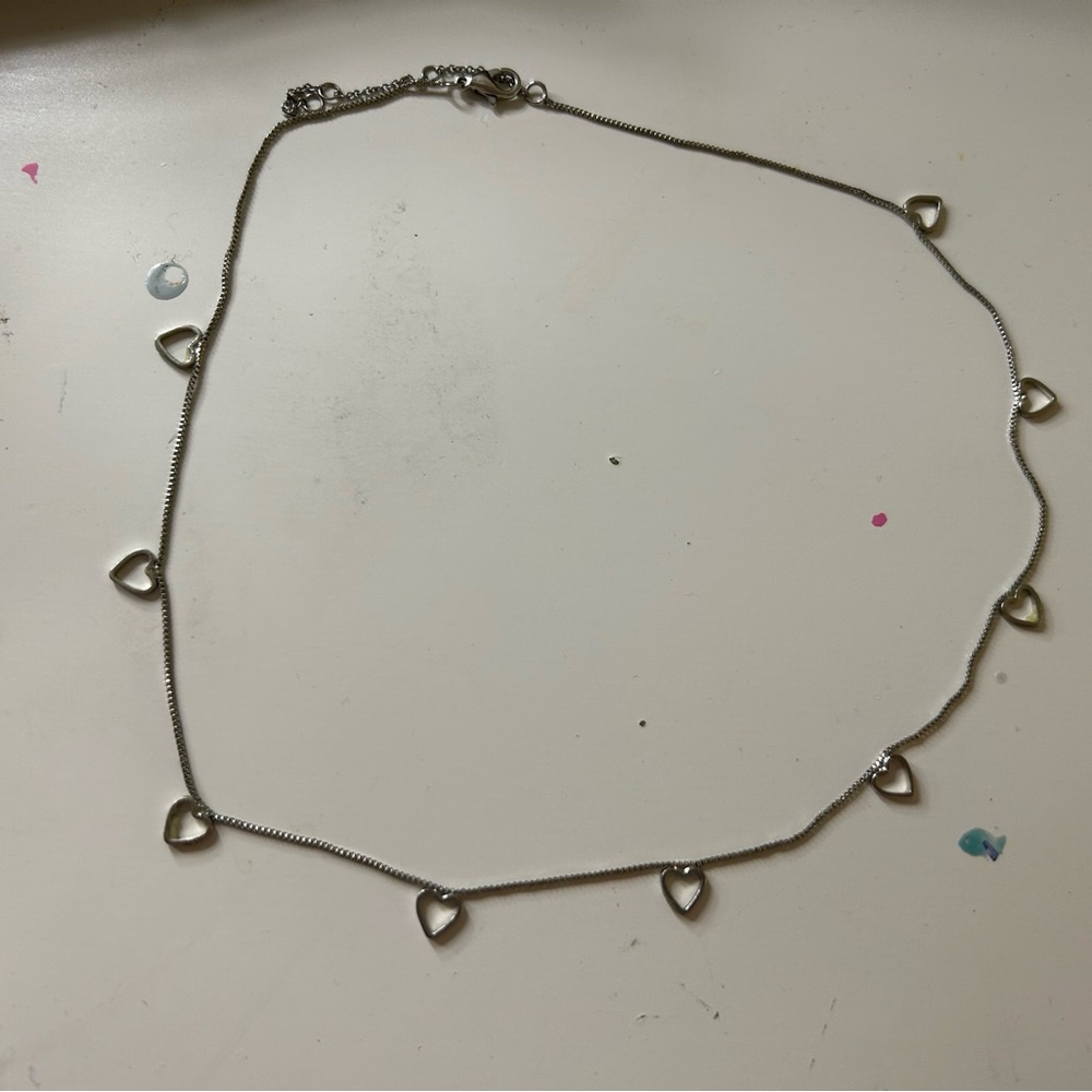 Delicate Silver Heart Charm Necklace